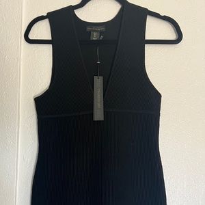 House of Harlow 1960 Knit V Neck Mini Bandage Dress